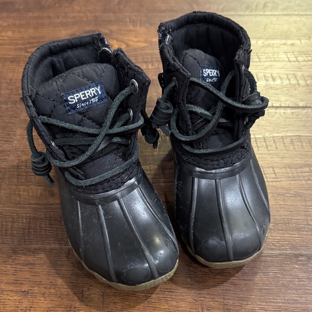 Sperry Kids Black Waterproof Boots